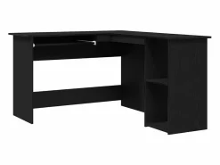 Clicnbuy Escritorio de Esquina Roble 120 x 140 x 75 cm Negro Discount