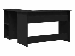 Clicnbuy Escritorio de Esquina Roble 120 x 140 x 75 cm Negro Discount