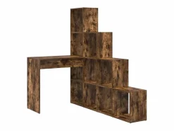 Clicnbuy Escritorio de Esquina Roble ahumado 101.5 x 149.5 x 149.5 cm Marru00f3n Hot