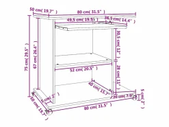 Escritorio de madera contrachapada roble ahumado 80x50x75 cm^Clicnbuy Discount