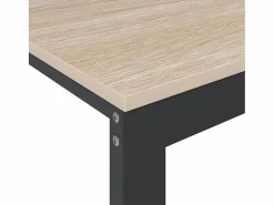 Mesa De Ordenador|Escritorio de madera de ingeniería negro y roble 110x60x73 cm ES409733