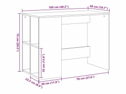 Escritorio de madera de ingeniería 102x50x75 cm^Clicnbuy Hot