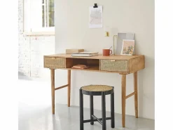 Escritorio de madera de mango maciza y rejilla^BERAH GETAH Discount
