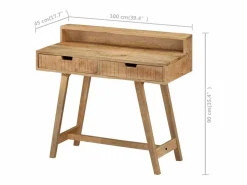 vidaxl Escritorio Tradicional|Escritorio de madera de mango rugosa 100x45x90 cm