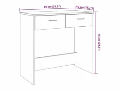 vidaxl Escritorio de madera ingeniería madera envejecida 80x40x75 cm Color natural claro Online
