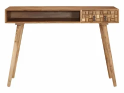 Escritorio de madera maciza de acacia 115x50x76 cm^Clicnbuy New