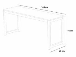 Escritorio de oficina diseño industrial de metal soporte auriculares 160x60 Stuttgart Marru00f3n Discount