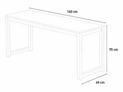 Escritorio de oficina diseño industrial de metal soporte auriculares 160x60 Stuttgart Marru00f3n Discount