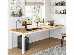 Tribesigns Mesa De Ordenador|Escritorio de oficina en casa para 2 personas, escritorio de computadora extra largo de 200 cm, estación de trabajo doble para oficina en casa