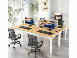Tribesigns Mesa De Ordenador|Escritorio de oficina en casa para 2 personas, escritorio de computadora extra largo de 200 cm, estación de trabajo doble para oficina en casa