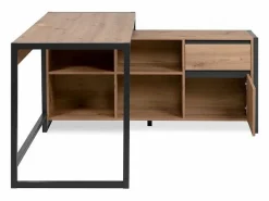 Escritorio de oficina moderno "Denver" esquinero reversible roble antracita^ Online