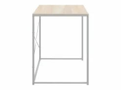 Clicnbuy Escritorio de ordenador aglomerado blanco y roble 110x60x70 cm Marru00f3n Outlet