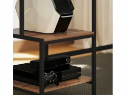 Escritorio de ordenador con estantes, soporte para monitor, cajón y soporte para impresora, MDF, marrón (150x48x125 cm)^ Online