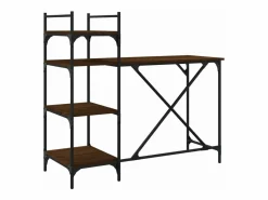 Escritorio de ordenador con estantes roble marrón 120x47x109 cm^Clicnbuy Best