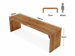 Tribesigns Mesa De Ordenador|Escritorio de ordenador de 180 cm de largo, escritorio de madera extra largo para puesto de trabajo