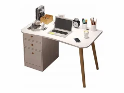 Escritorio de ordenador para el hogar o la oficina con cajones s mesa de 100 cm loft estilo escandinavo Blanco Outlet