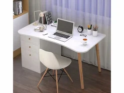 Escritorio de ordenador para el hogar o la oficina con cajones s mesa de 100 cm loft estilo escandinavo Blanco Outlet