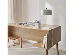 Sweeek Escritorio decoración madera con 2 puertas natural Marru00f3n Hot