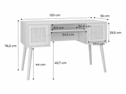 Sweeek Escritorio decoración madera con 2 puertas natural Marru00f3n Hot