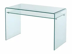 Vente-unique Escritorio Tradicional|Escritorio design con un estante de cristal templado curvado STILEOS