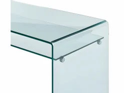 Vente-unique Escritorio Tradicional|Escritorio design con un estante de cristal templado curvado STILEOS