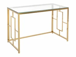 Escritorio design de cristal templado transparente y acero - CLOTILDE^Vente-unique Outlet