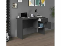 Escritorio Easy con 1 puerta y 1 cajón, color antracita mate, 110 x 50 x 75 cm Gris antracita Best