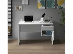 Escritorio Easy con 1 puerta y 1 cajón mate 110x50x75 cm Blanco