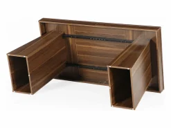 Tribesigns Escritorio ejecutivo de 140 cm, escritorio de oficina doméstica de estilo moderno del siglo XX con base de doble trapecio Marru00f3n