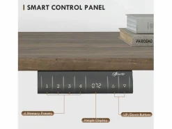 Escritorio eléctrico regulable en altura, estructura de hierro, diseño moderno, color y natural (140x70x72-116cm) Negro Sale