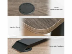 Escritorio eléctrico regulable en altura, estructura de hierro, diseño moderno, color y natural (140x70x72-116cm) Negro Sale