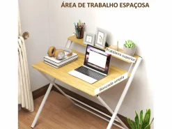 Homcom Escritorio Secreter|Escritorio Errol diseño plegable natural/ 82x86x66 cm