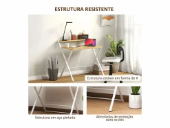 Homcom Escritorio Secreter|Escritorio Errol diseño plegable natural/ 82x86x66 cm