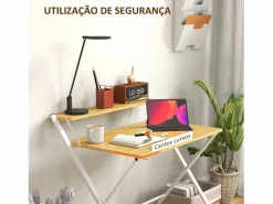 Homcom Escritorio Secreter|Escritorio Errol diseño plegable natural/ 82x86x66 cm