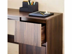 Escritorio escandinavo decoración madera 2 cajones nogal^Sweeek Hot