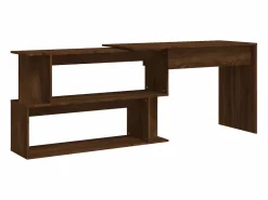 Clicnbuy Escritorio Rinconero|Escritorio esquina madera contrachapada color roble 200x50x76cm