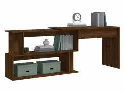 Clicnbuy Escritorio Rinconero|Escritorio esquina madera contrachapada color roble 200x50x76cm