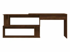 Clicnbuy Escritorio Rinconero|Escritorio esquina madera contrachapada color roble 200x50x76cm