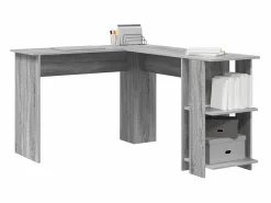 Clicnbuy Escritorio Rinconero|Escritorio Esquinero con Almacenamiento con estante Sonoma