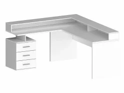 Escritorio esquinero de oficina con 3 cajones estante New Selina A-S Plus - brillante^Web furniture New