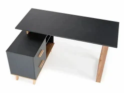 MSO Escritorio esquinero Vitim XL 2 cajones antracita y madera Gris Online
