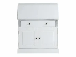 Vente-unique Escritorio estilo secreter - Estilo rústico - Pino y MDF - - CLEORE Blanco Clearance