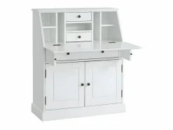 Vente-unique Escritorio estilo secreter - Estilo rústico - Pino y MDF - - CLEORE Blanco Clearance