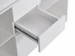 Vente-unique Escritorio extensible con tablero giratorio 360° en MDF lacado en - PAVELO Blanco Sale