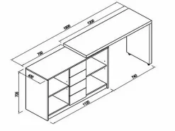 Escritorio extensible con tablero giratorio 360° en MDF natural y negro - PAVELO^Vente-unique Discount