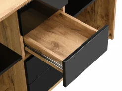 Escritorio extensible con tablero giratorio 360° en MDF natural y negro - PAVELO^Vente-unique Discount
