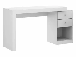 Vente-unique Escritorio extensible moderno 2 cajones, 1 estante. Color: - EVAN Blanco Hot