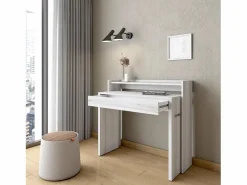 Skraut Home Consola Escritorio|Escritorio Extensible, 99x90x35cm, retractil, Oficina o Estudio, veteado