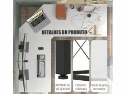Escritorio Frambuesa diseño esquinero 76x150x150 cm^Homcom Discount