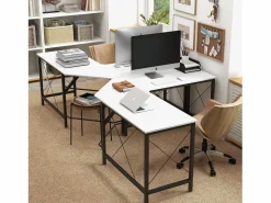 Escritorio Frambuesa diseño esquinero 76x150x150 cm^Homcom Discount